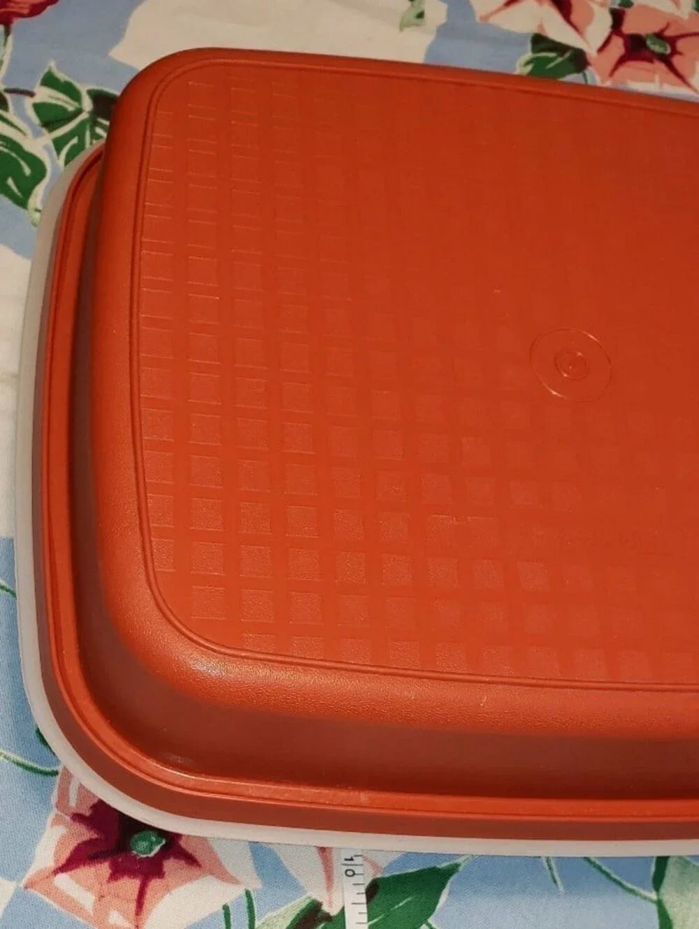 Vintage Two (2) Piece Orange Season & Serve Meat Marinade Tupperware Container